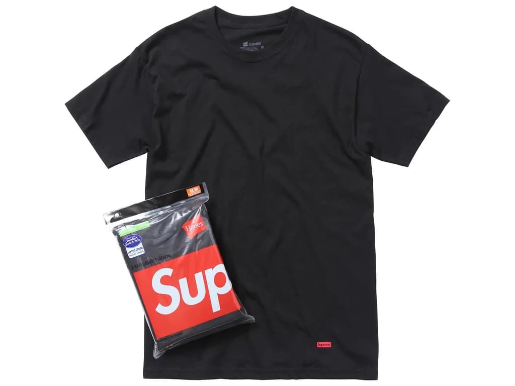 Supreme Hanes Tagless Tee Black
