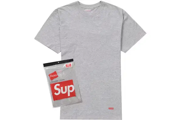Supreme Hanes Tagless Tee Heather Grey