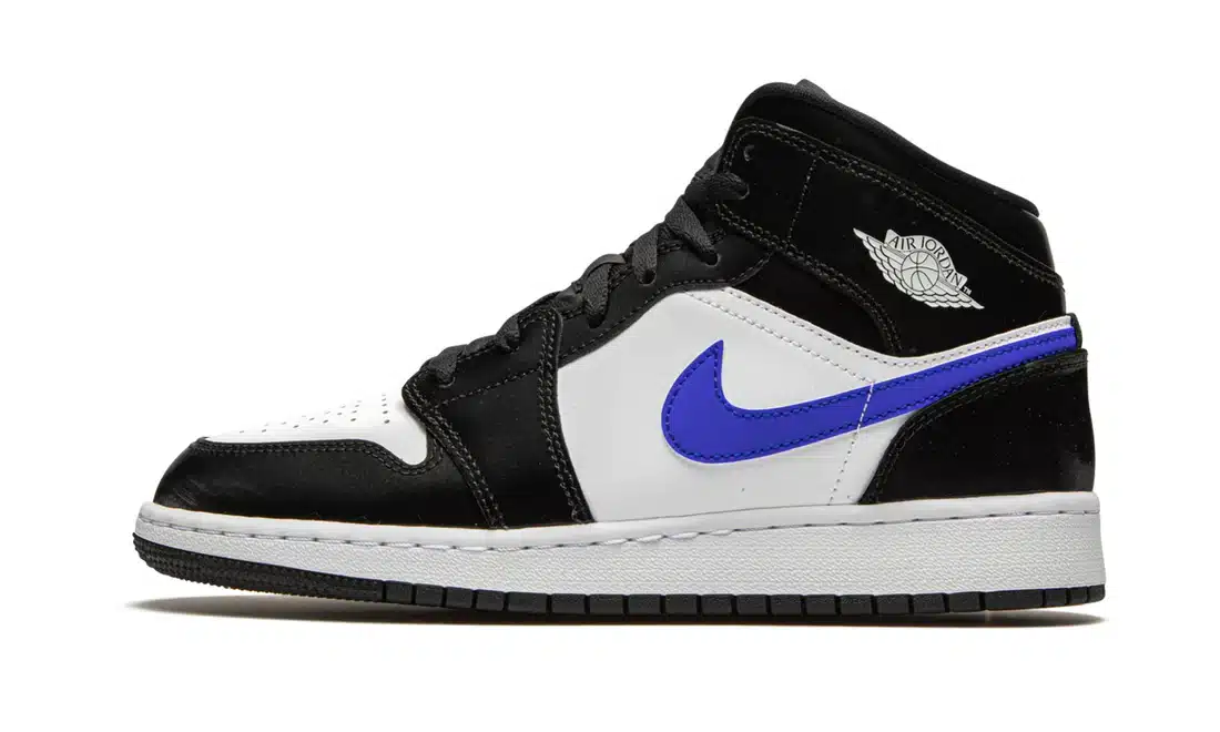 AIR JORDAN 1 MID BLACK RACER BLUE (GS)