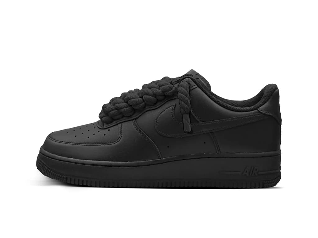 NIKE AIR FORCE 1 BLACK LOW 07 ROPE LACES BLACK