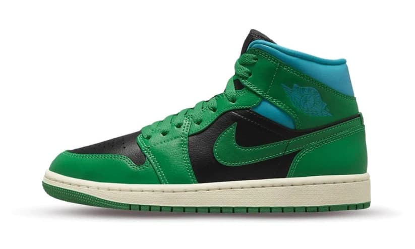 AIR JORDAN 1 MID LUCKY GREEN AQUATONE (W)