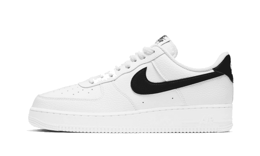 NIKE AIR FORCE 1 LOW 07 WHITE BLACK PEBBLED LEATHER