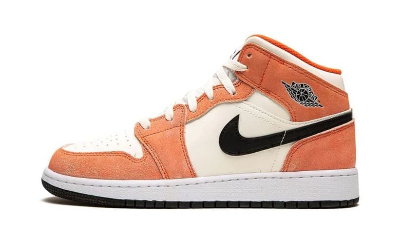 AIR JORDAN 1 MID SE ORANGE SUEDE (GS)