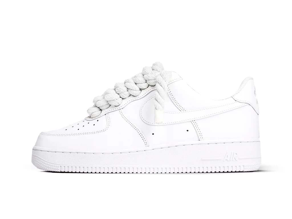 NIKE AIR FORCE 1 WHITE LOW 07 ROPE LACES WHITE
