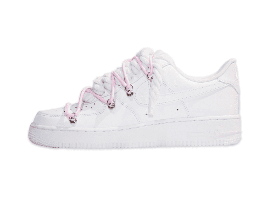 Nike Air Force 1 Low '07 White - White/Pink Double Rope Laces
