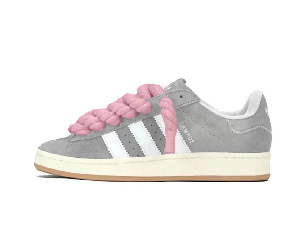 Nike ADIDAS CAMPUS 00S GREY ROPE LACES PINK
