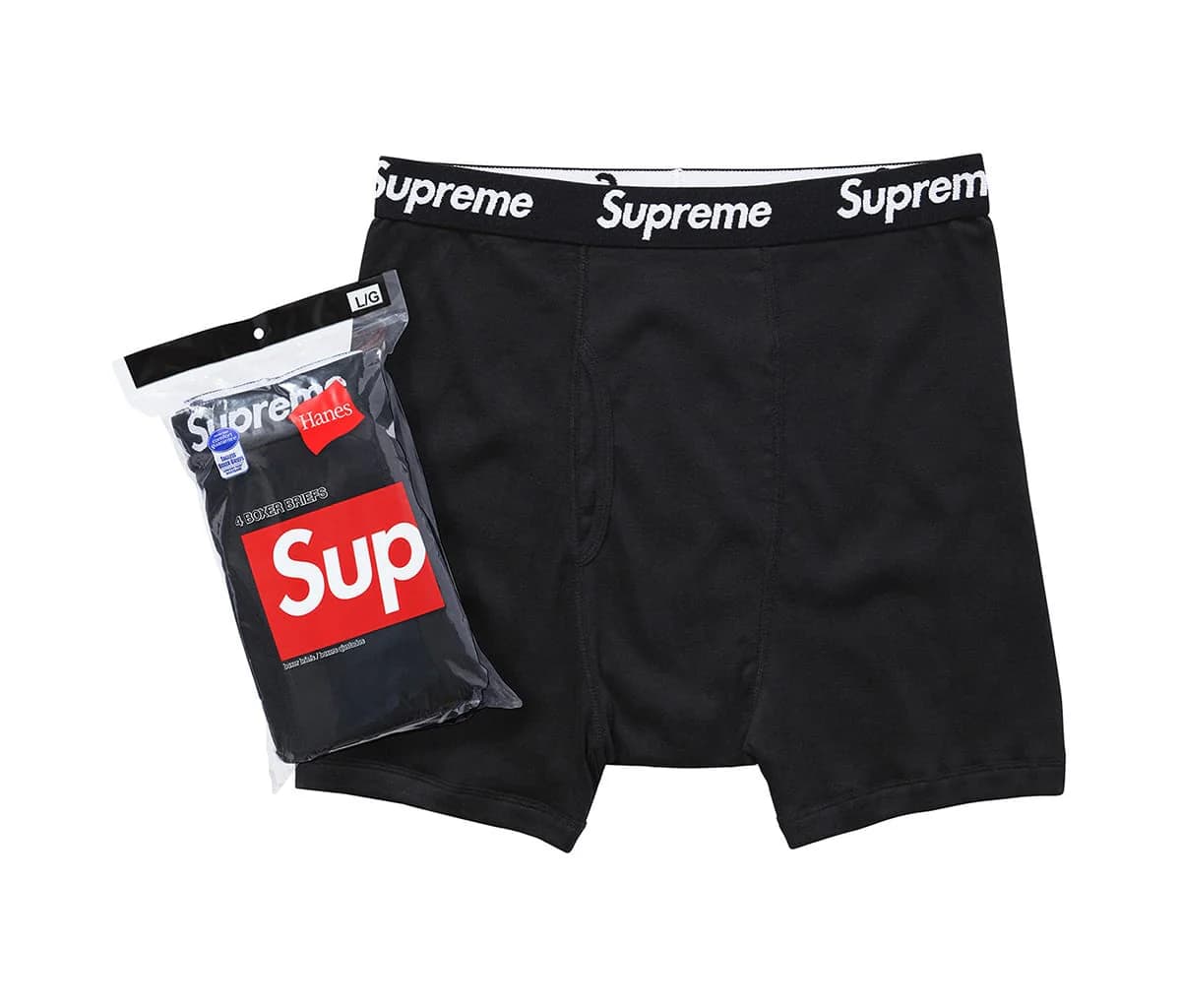 SUPREME HANES BOXER BRIEFS BLACK