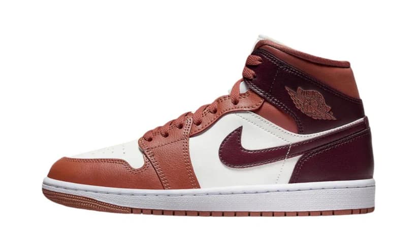 AIR JORDAN 1 MID DUSTY PEACH NIGHT MAROON (W)