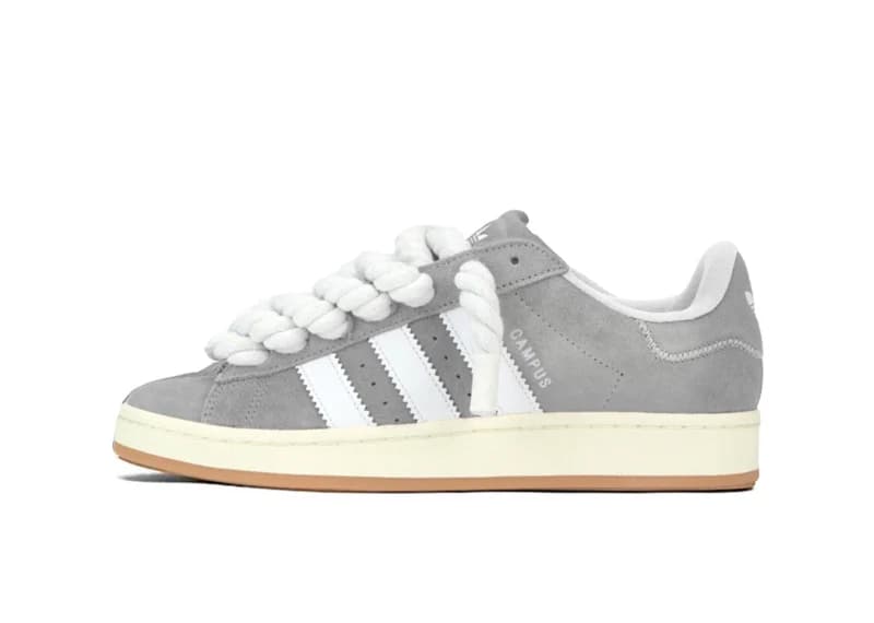 Nike ADIDAS CAMPUS 00S GREY ROPE LACES WHITE