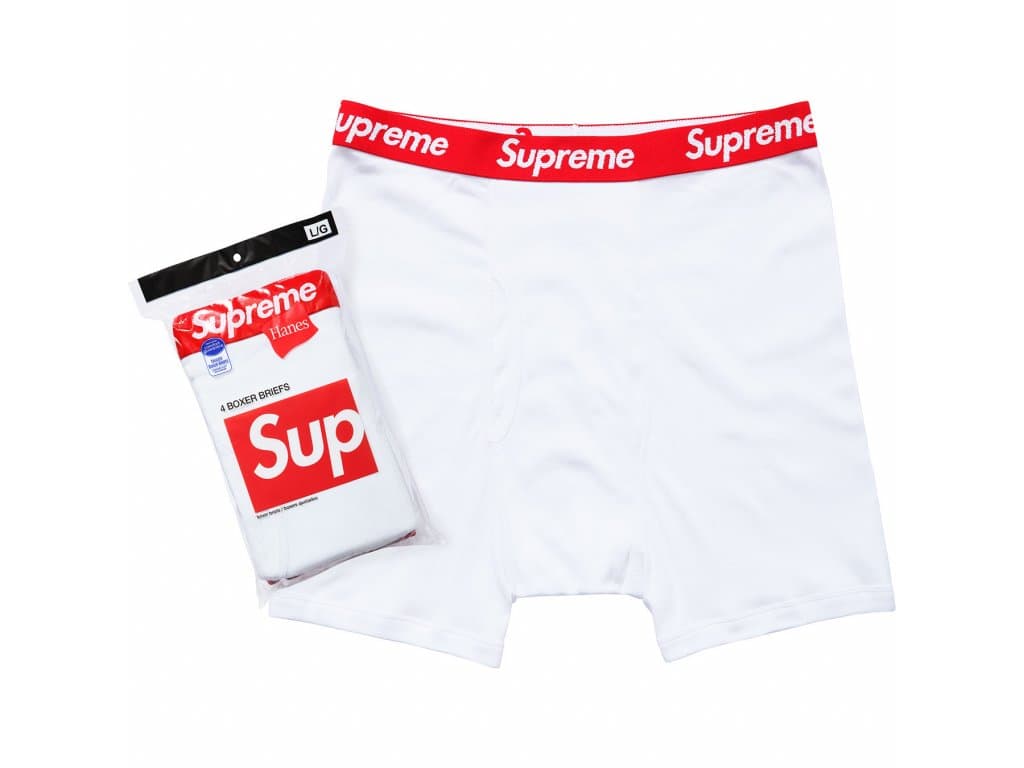 SUPREME HANES BOXER BRIEFS WHITE