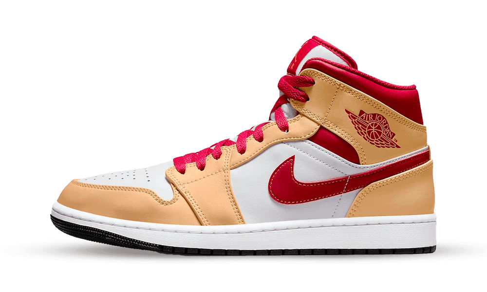 AIR JORDAN 1 MID LIGHT CURRY CARDINAL