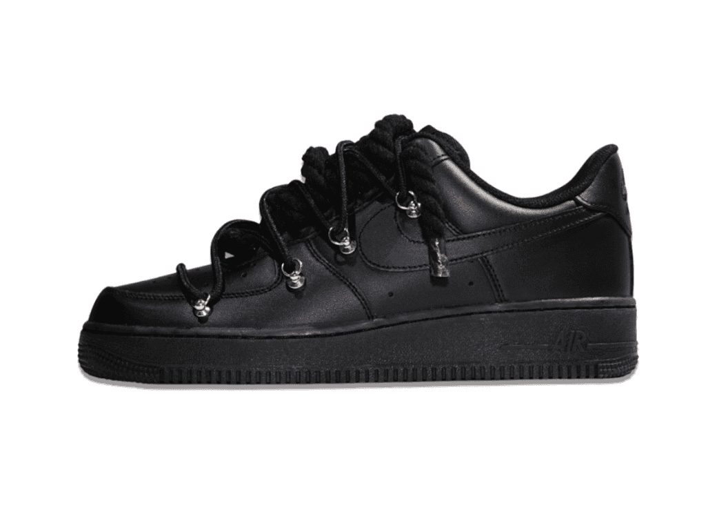 Nike Air Force 1 Low '07 Black - Black Double Rope Laces
