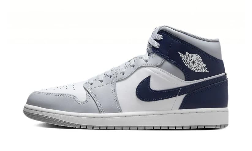 AIR JORDAN 1 MID WOLF GREY MIDNIGHT NAVY