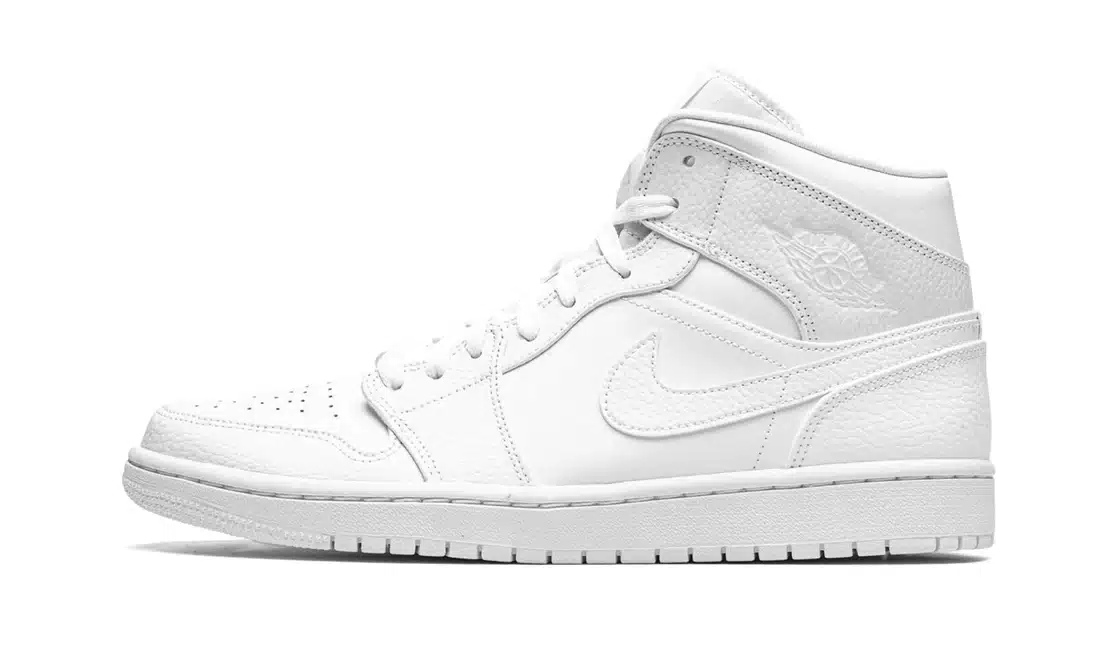 AIR JORDAN 1 MID TRIPLE WHITE (W)
